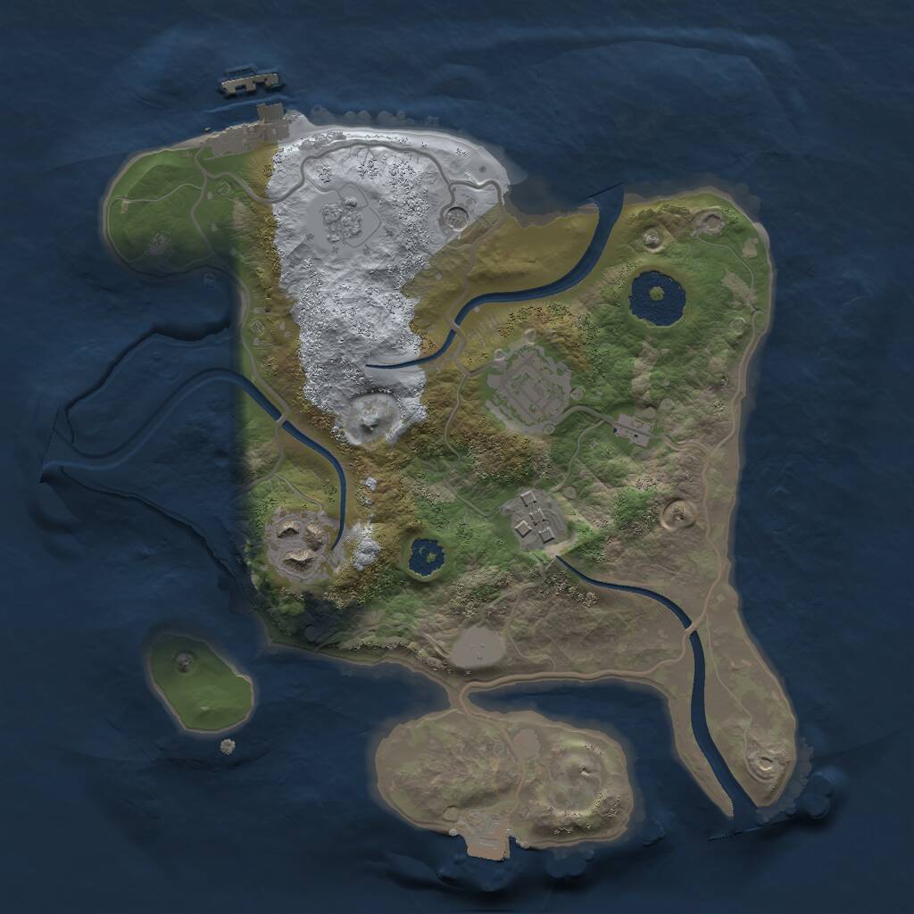 Rust Map: Procedural Map, Size: 2500, Seed: 25265771, 7 Monuments