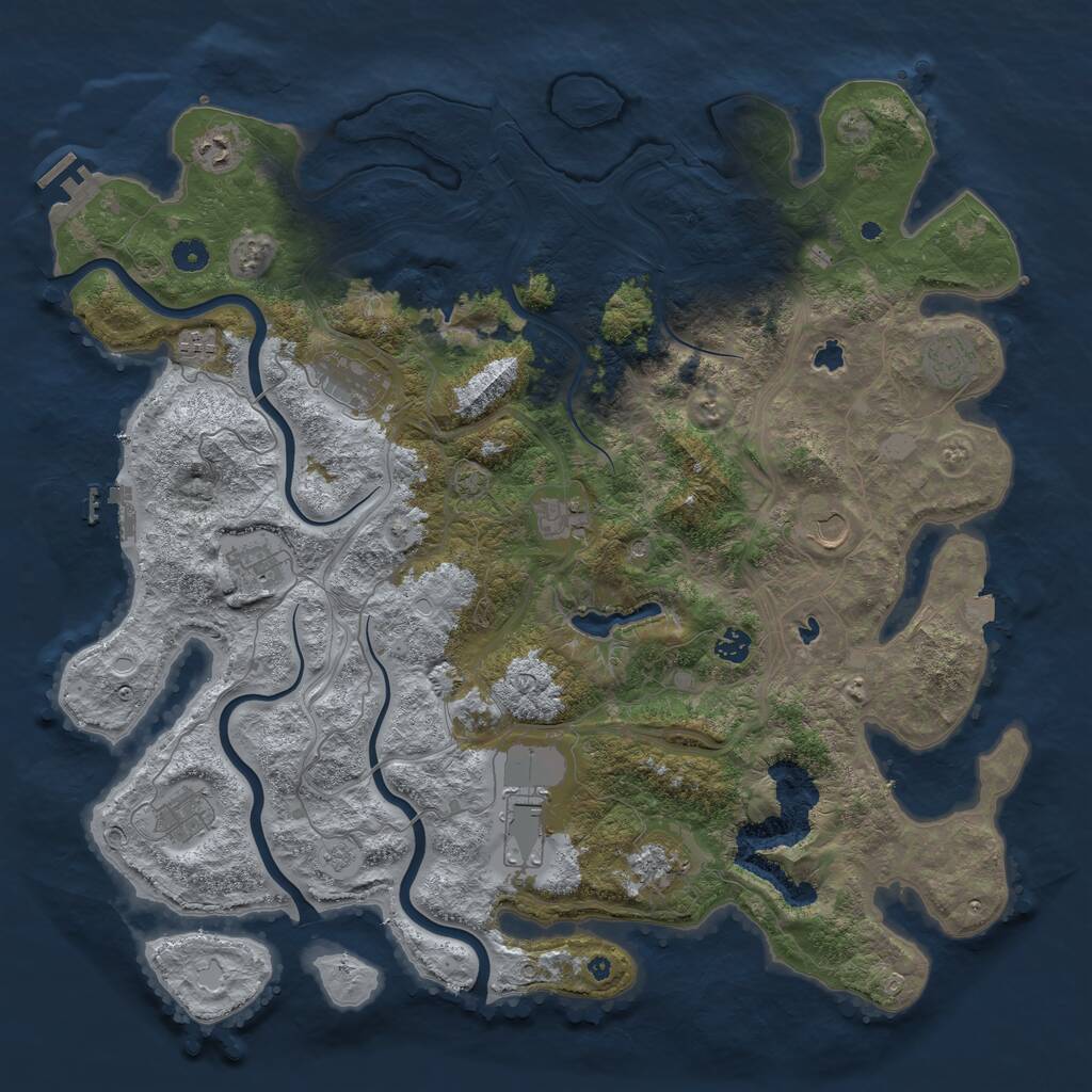 Rust Map: Procedural Map, Size: 4700, Seed: 792765634, 17 Monuments