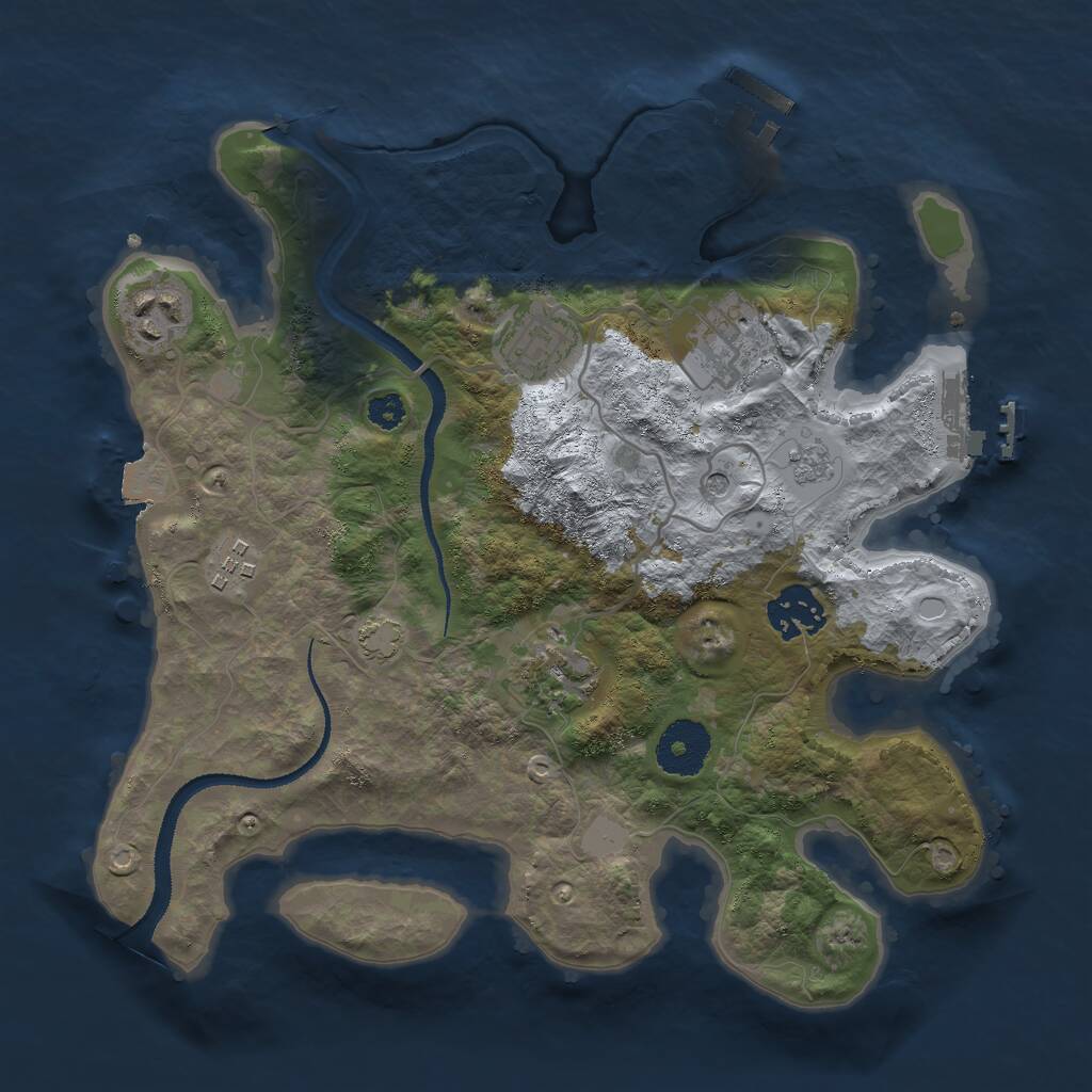 Rust Map: Procedural Map, Size: 3000, Seed: 893456117, 12 Monuments