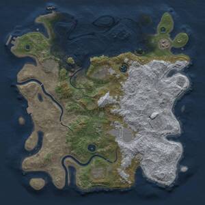 Thumbnail Rust Map: Procedural Map, Size: 3900, Seed: 1736309866, 15 Monuments