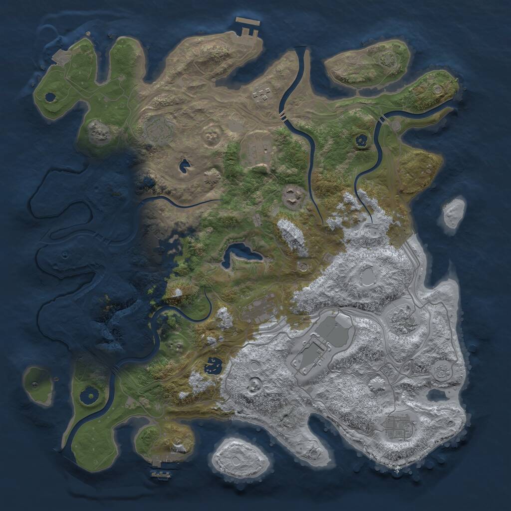 Rust Map: Procedural Map, Size: 4250, Seed: 1995991429, 16 Monuments