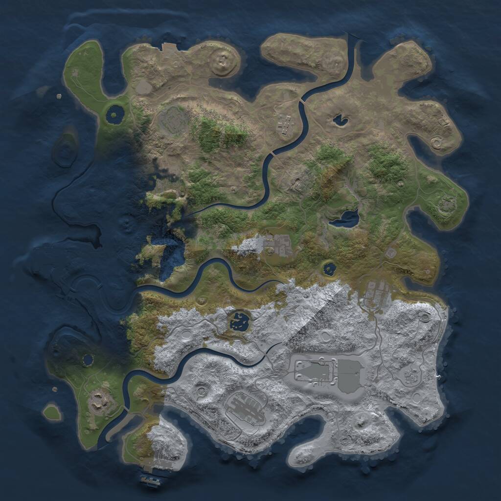 Rust Map: Procedural Map, Size: 4000, Seed: 346346465, 15 Monuments