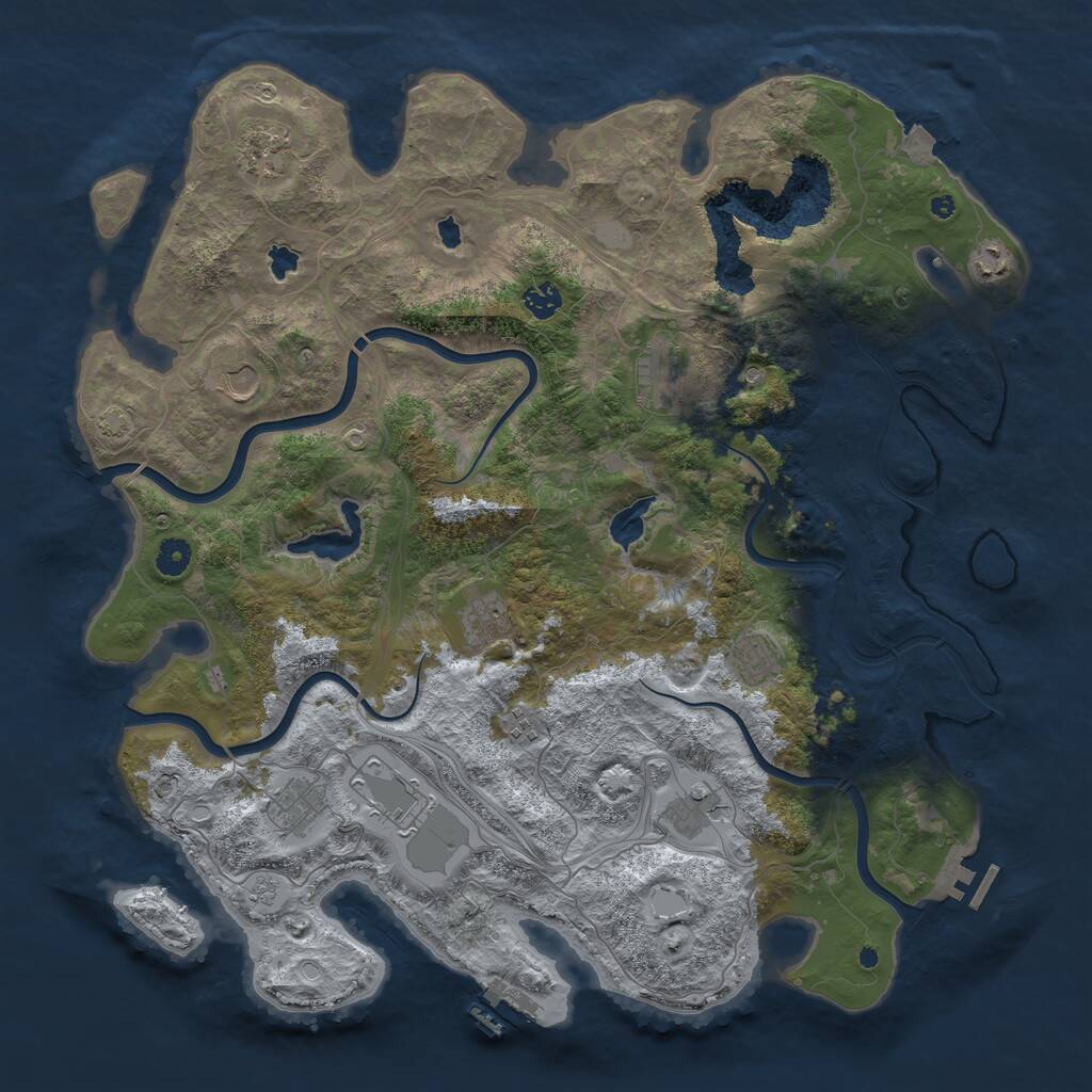 Rust Map: Procedural Map, Size: 4500, Seed: 3459823, 17 Monuments