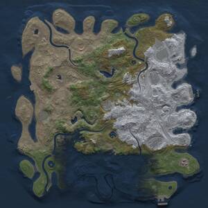 Thumbnail Rust Map: Procedural Map, Size: 4500, Seed: 1047894880, 16 Monuments