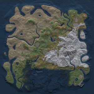 Thumbnail Rust Map: Procedural Map, Size: 5000, Seed: 1936429099, 17 Monuments