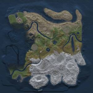 Thumbnail Rust Map: Procedural Map, Size: 3500, Seed: 53424407, 13 Monuments