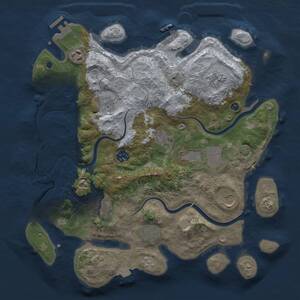 Thumbnail Rust Map: Procedural Map, Size: 3700, Seed: 1915448093, 16 Monuments