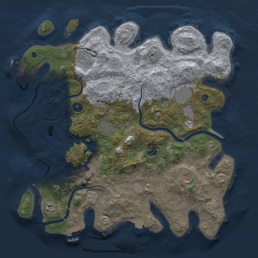 Rust Map: Procedural Map, Size: 3800, Seed: 1768836750, 14 Monuments