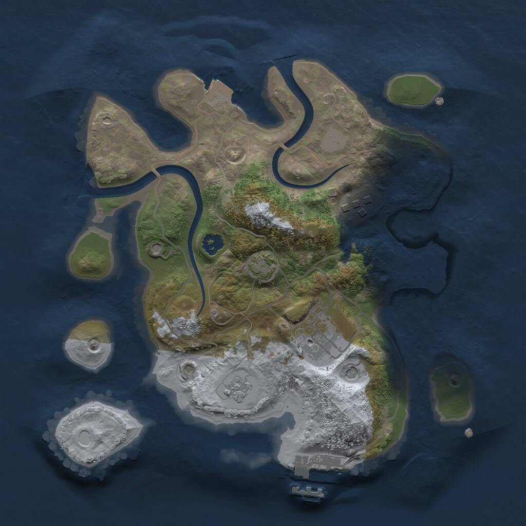 Rust Map: Procedural Map, Size: 2500, Seed: 32500, 7 Monuments