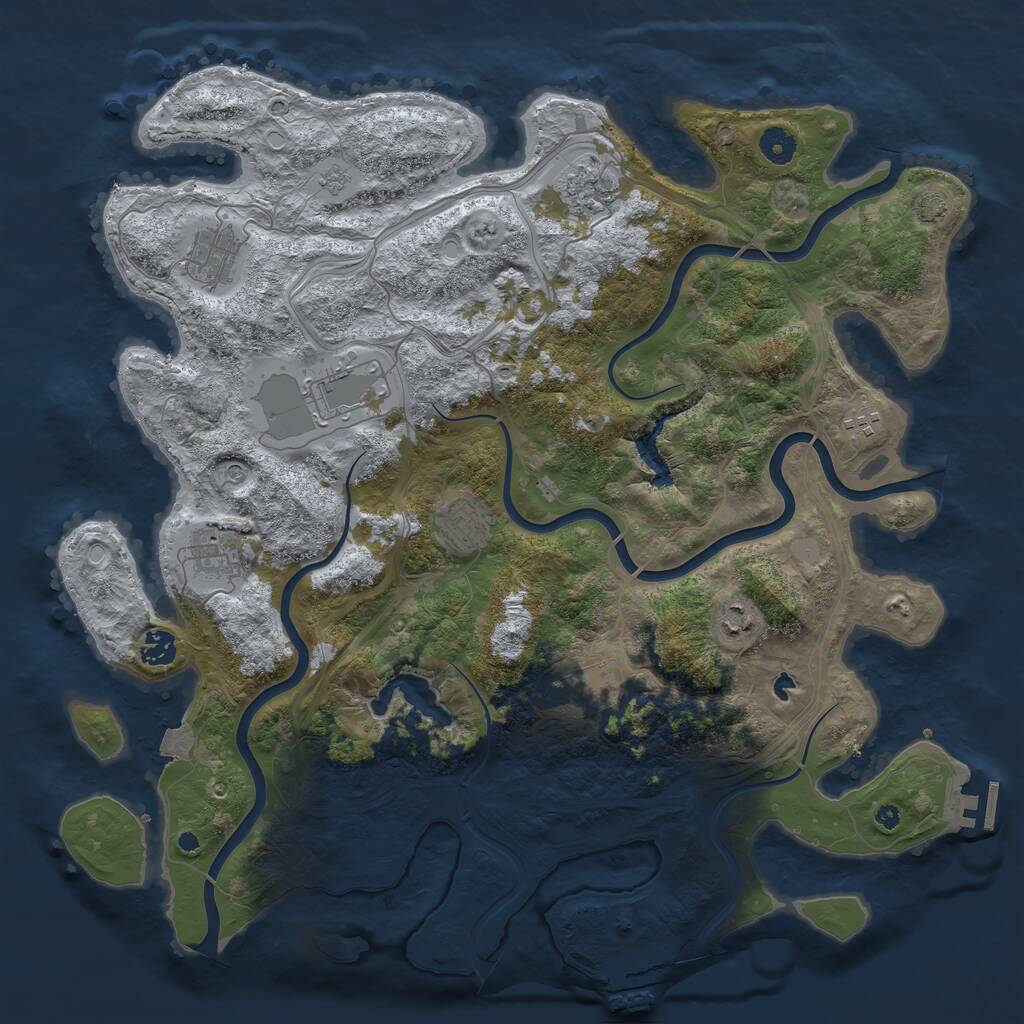 Rust Map: Procedural Map, Size: 4250, Seed: 49773455, 15 Monuments