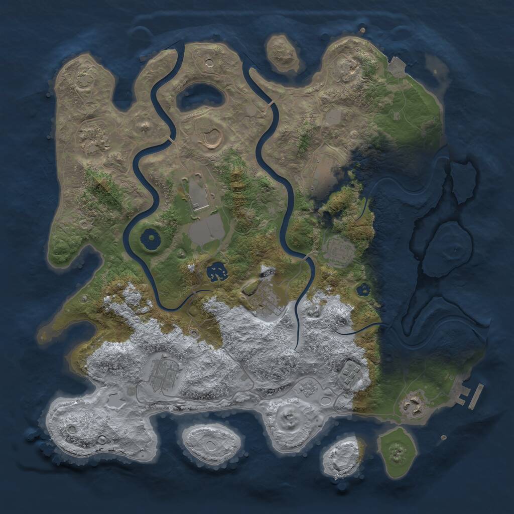 Rust Map: Procedural Map, Size: 3800, Seed: 4325, 15 Monuments