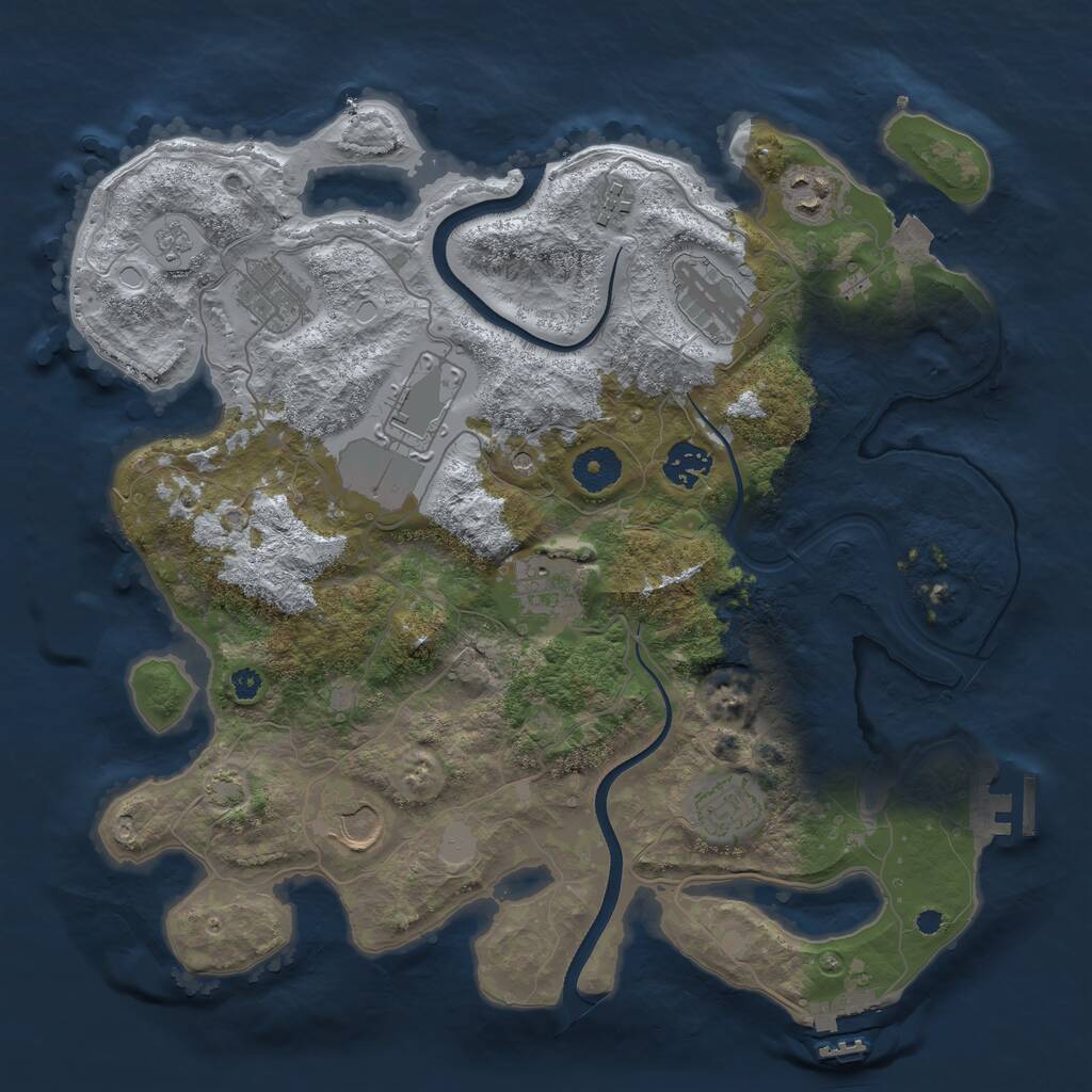 Rust Map: Procedural Map, Size: 3600, Seed: 548980, 15 Monuments
