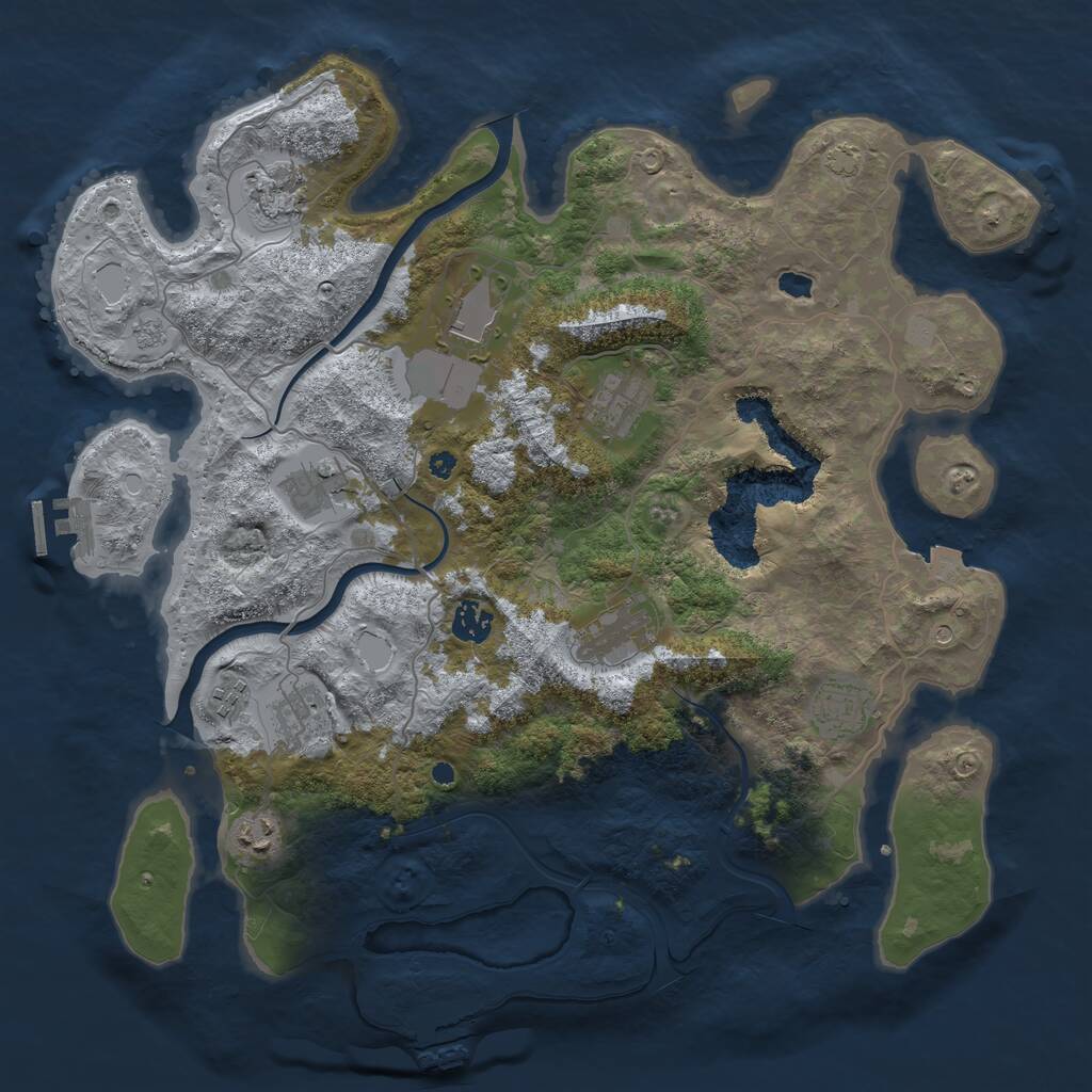 Rust Map: Procedural Map, Size: 4000, Seed: 5278545, 16 Monuments