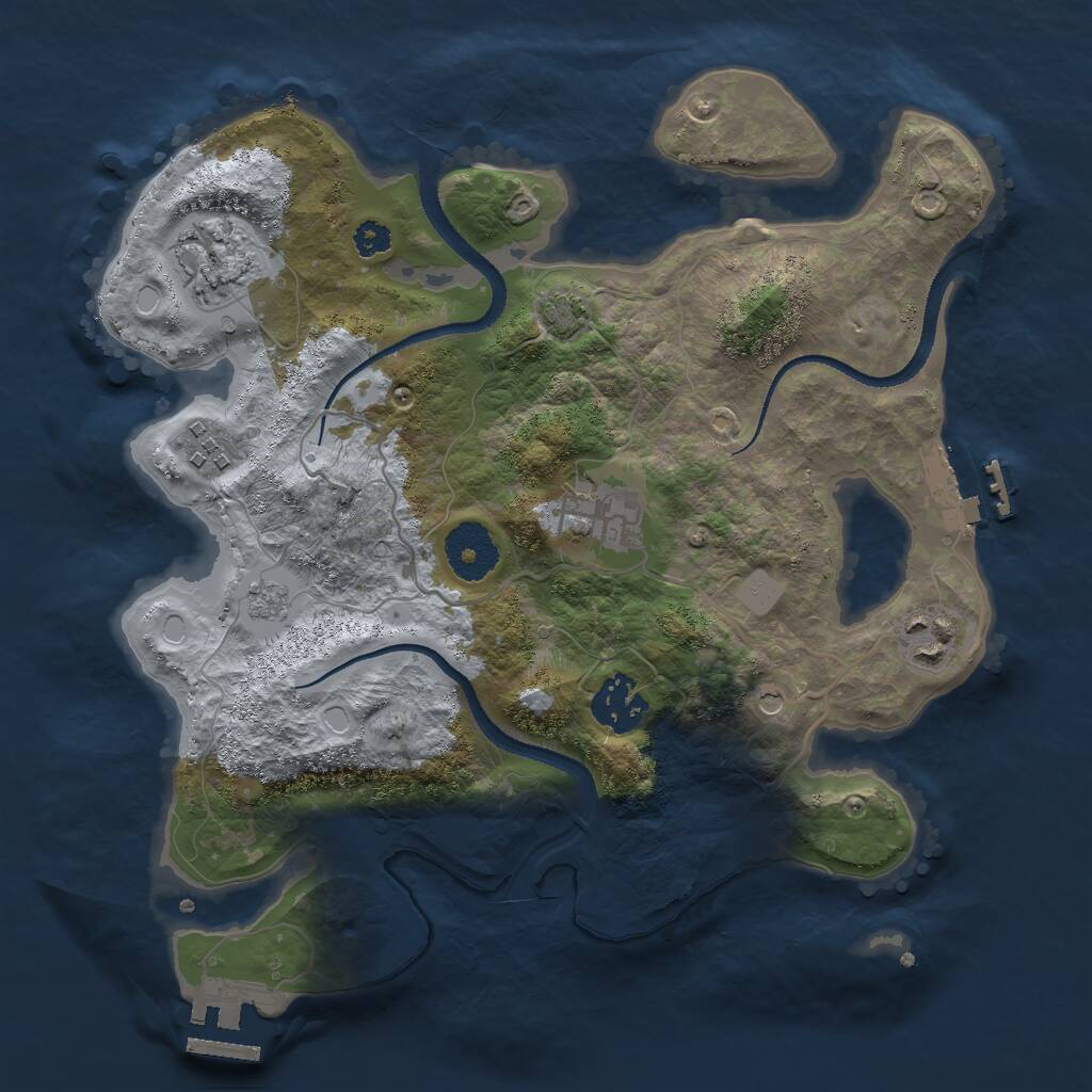 Rust Map: Procedural Map, Size: 3000, Seed: 531685695, 11 Monuments