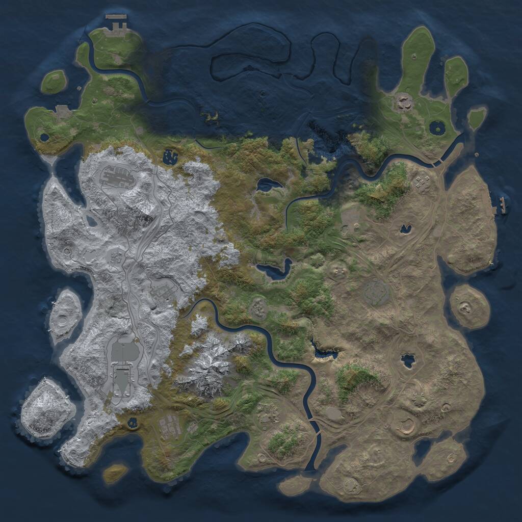 Rust Map: Procedural Map, Size: 5000, Seed: 95481, 17 Monuments