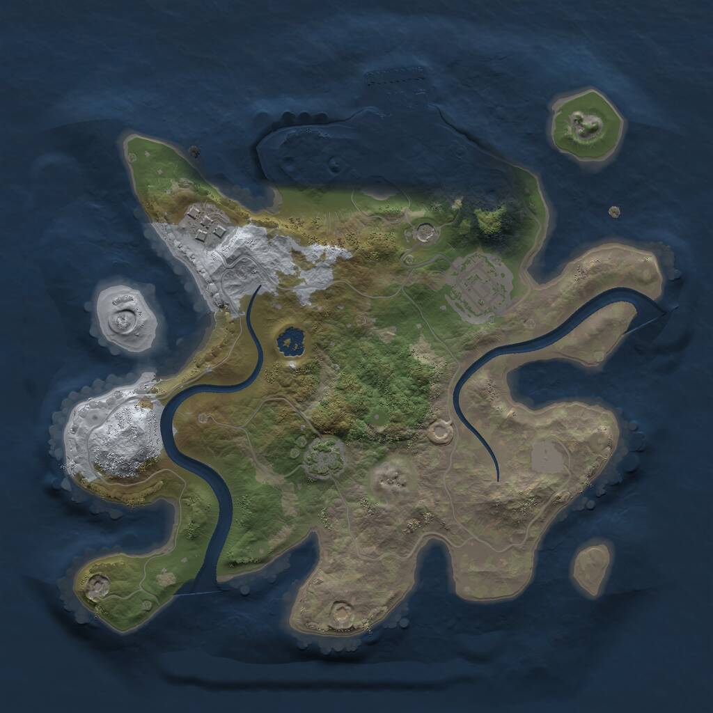 Rust Map: Procedural Map, Size: 2500, Seed: 803908747, 6 Monuments