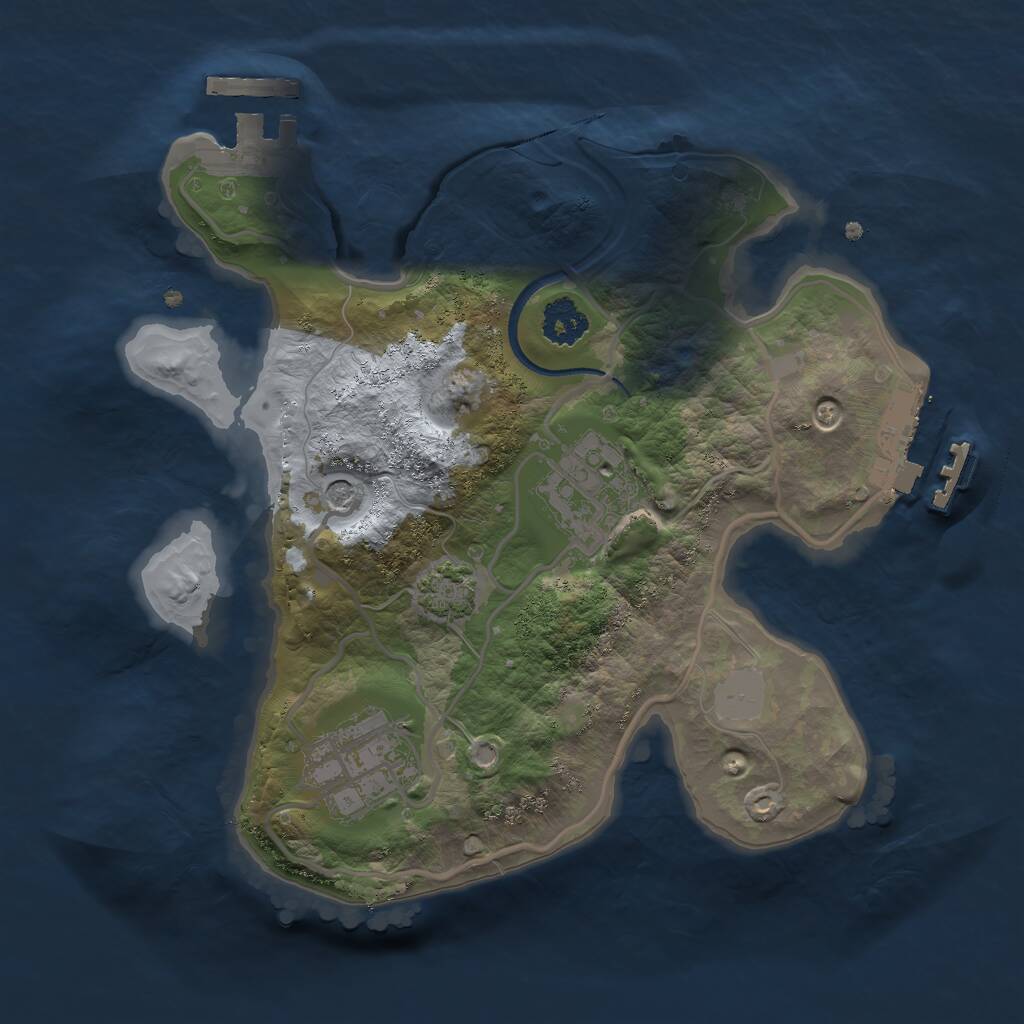 Rust Map: Procedural Map, Size: 2250, Seed: 5734322, 7 Monuments
