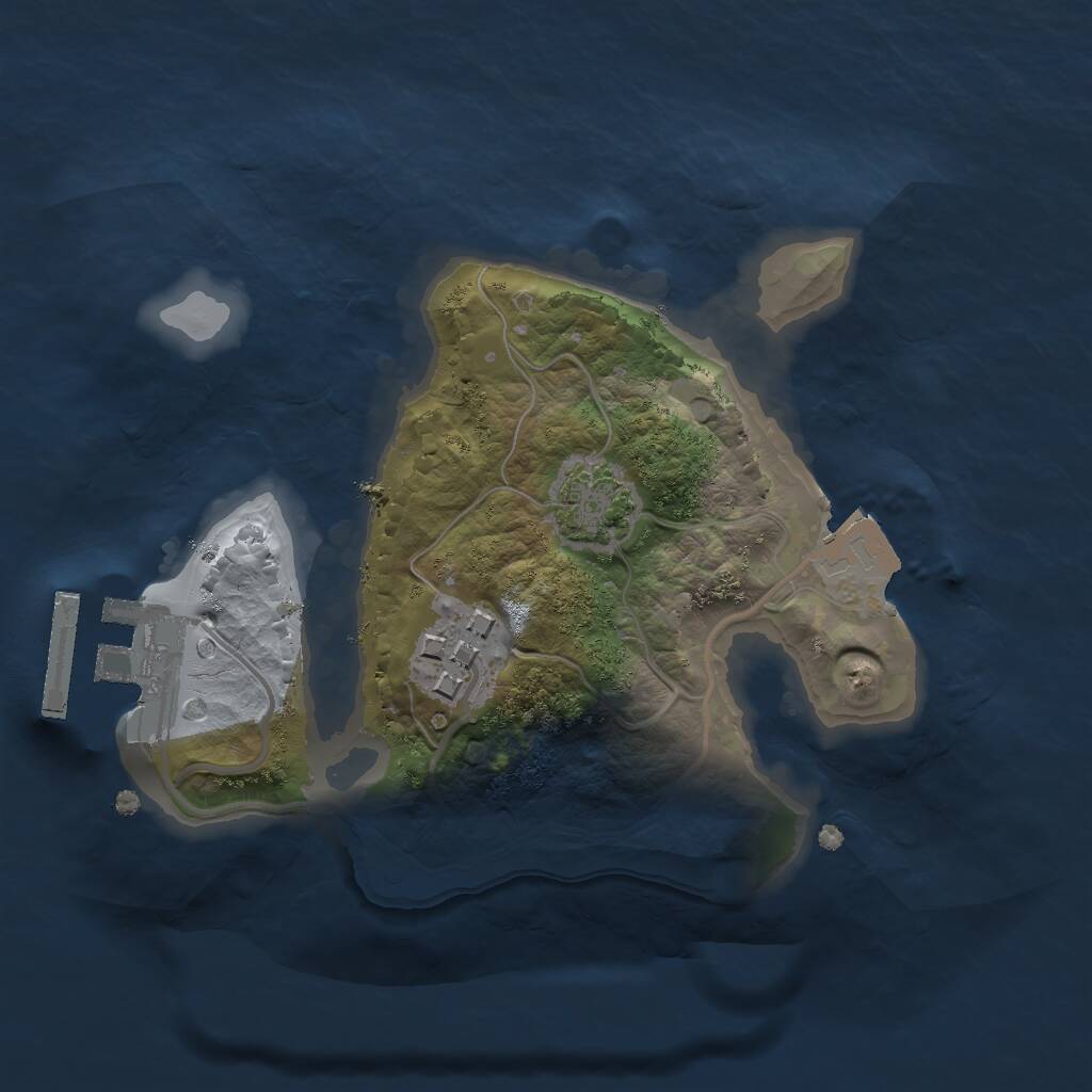 Rust Map: Procedural Map, Size: 1750, Seed: 51704322, 4 Monuments
