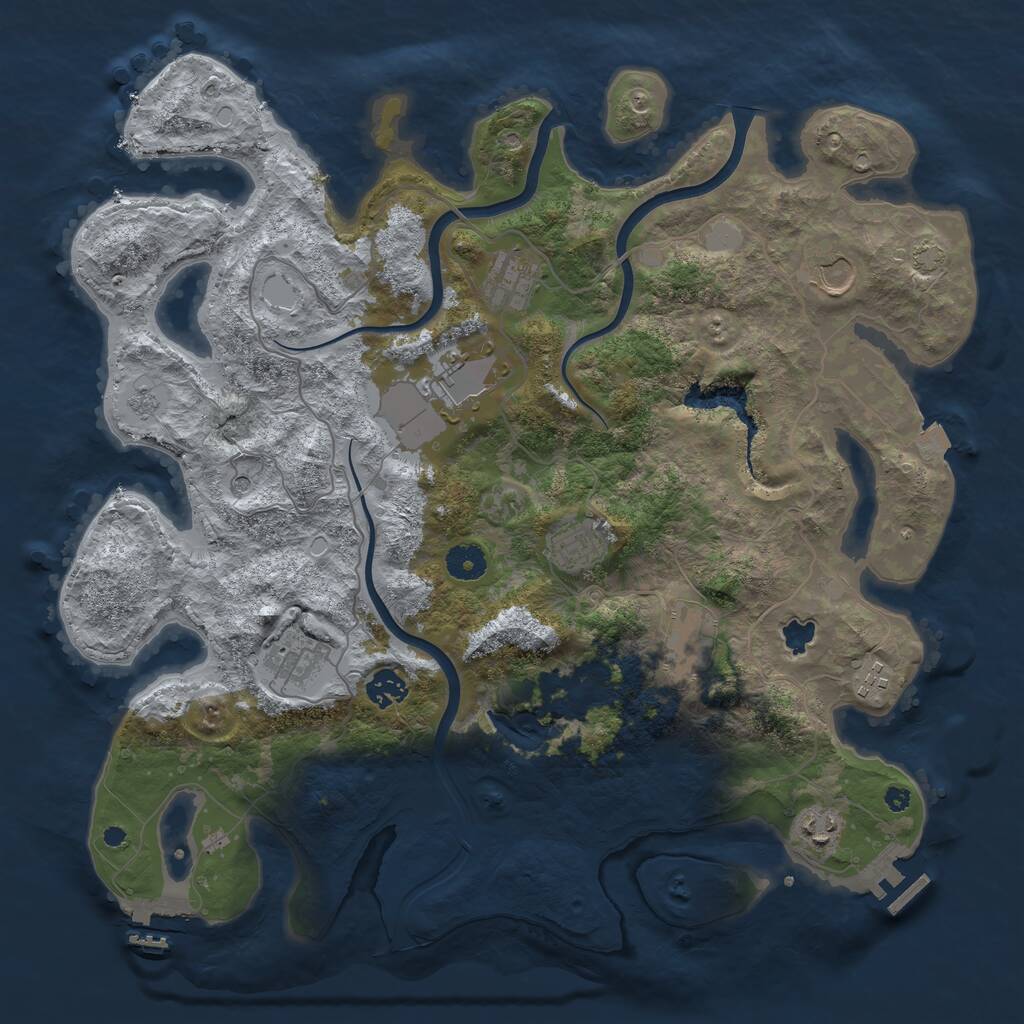 Rust Map: Procedural Map, Size: 4000, Seed: 9213574, 15 Monuments