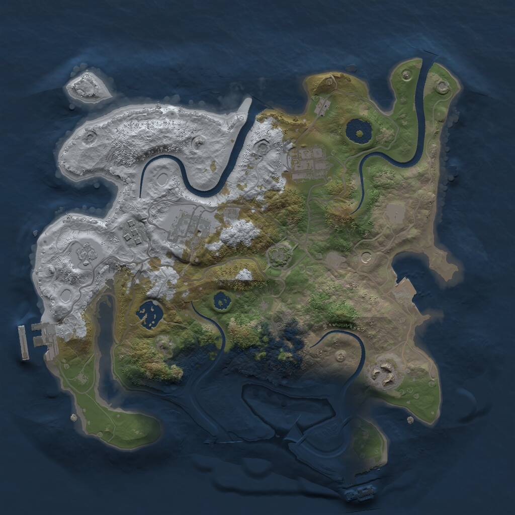 Rust Map: Procedural Map, Size: 3000, Seed: 28535, 11 Monuments
