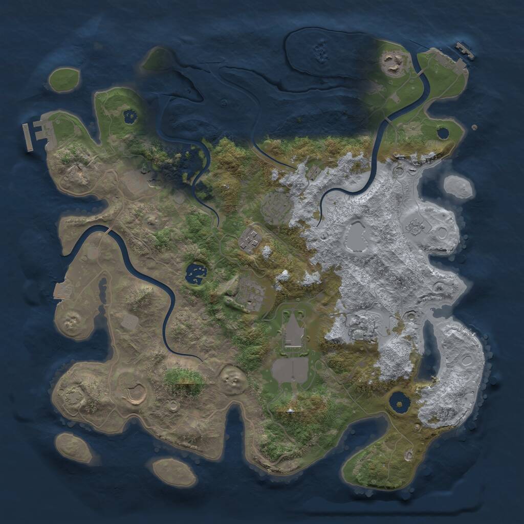 Rust Map: Procedural Map, Size: 3750, Seed: 210477571, 15 Monuments