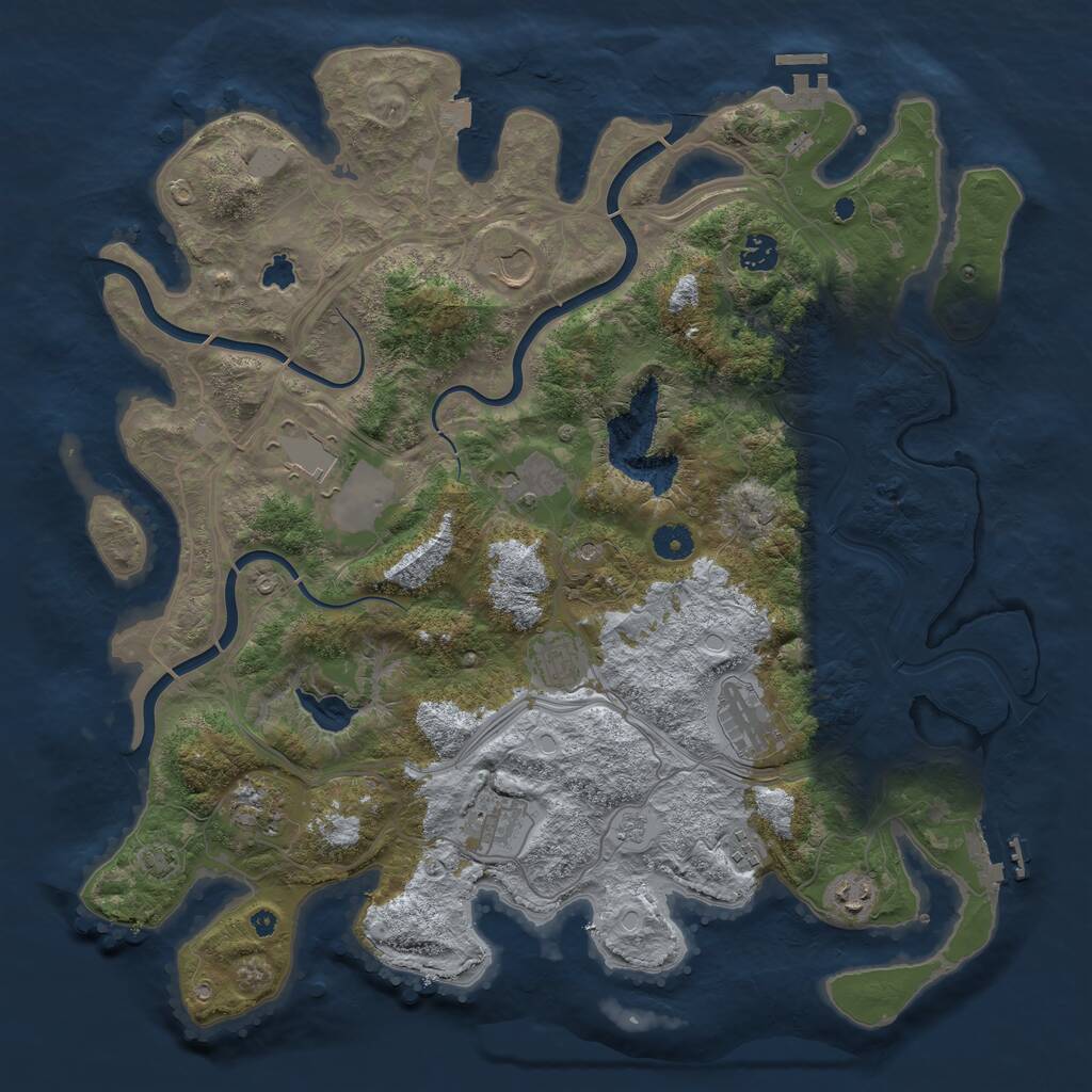 Rust Map: Procedural Map, Size: 4250, Seed: 30633, 16 Monuments