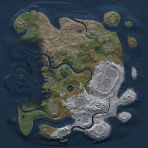 Thumbnail Rust Map: Procedural Map, Size: 3500, Seed: 353417458, 15 Monuments