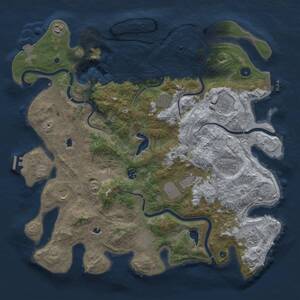 Thumbnail Rust Map: Procedural Map, Size: 4500, Seed: 32351607, 16 Monuments