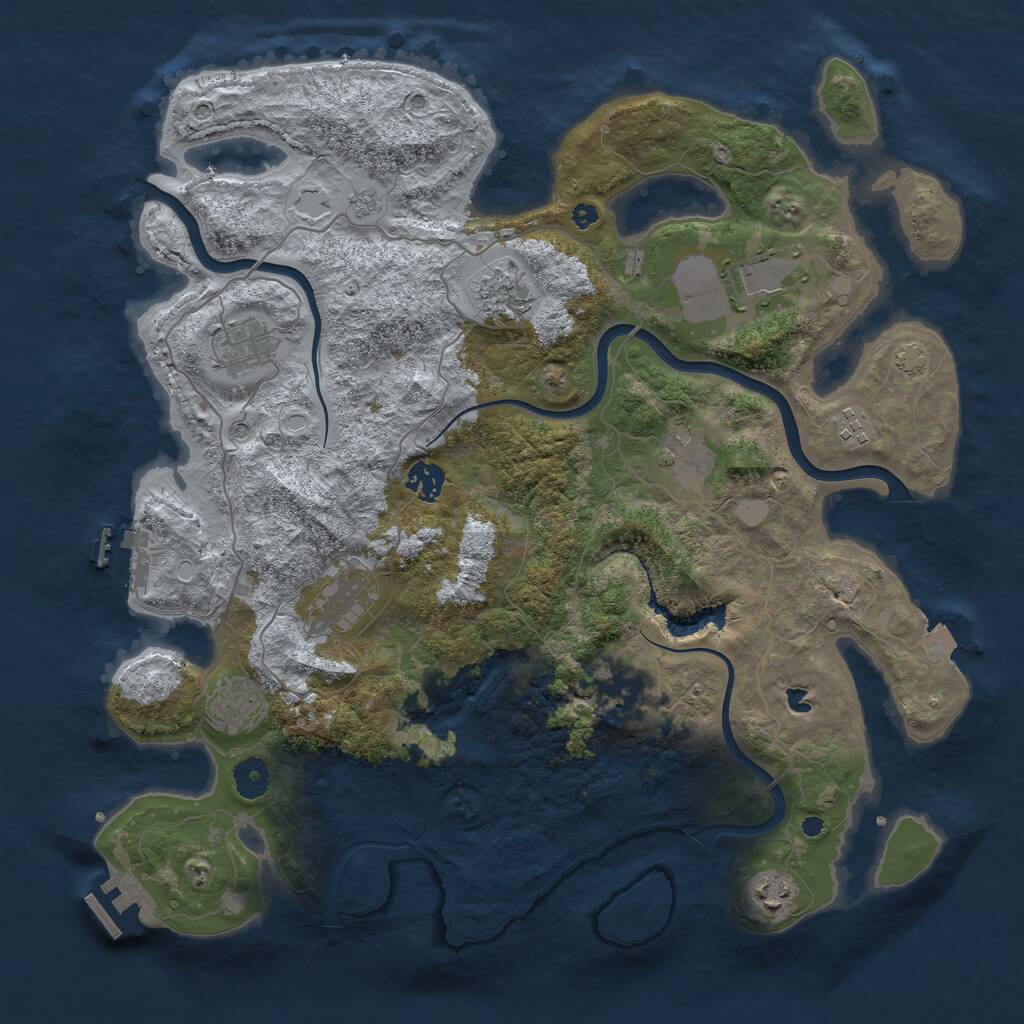 Rust Map: Procedural Map, Size: 4000, Seed: 58679, 16 Monuments