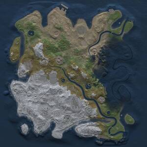 Thumbnail Rust Map: Procedural Map, Size: 3700, Seed: 1740440464, 16 Monuments