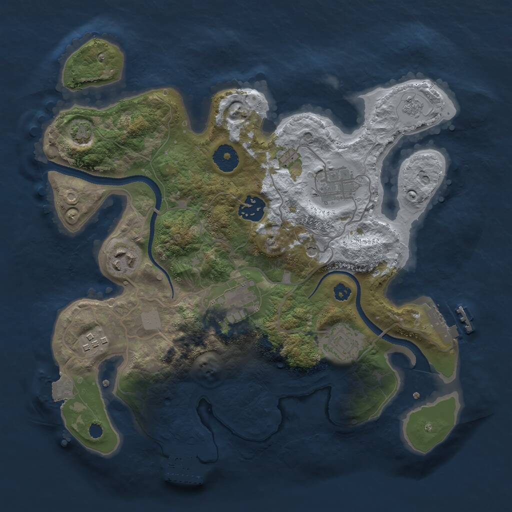 Rust Map: Procedural Map, Size: 3000, Seed: 310536815, 12 Monuments