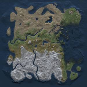 Thumbnail Rust Map: Procedural Map, Size: 4500, Seed: 316439294, 17 Monuments