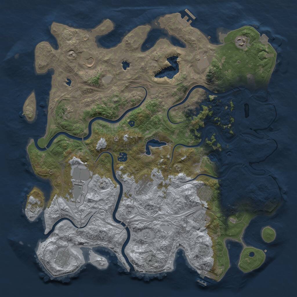 Rust Map: Procedural Map, Size: 4500, Seed: 316439294, 17 Monuments