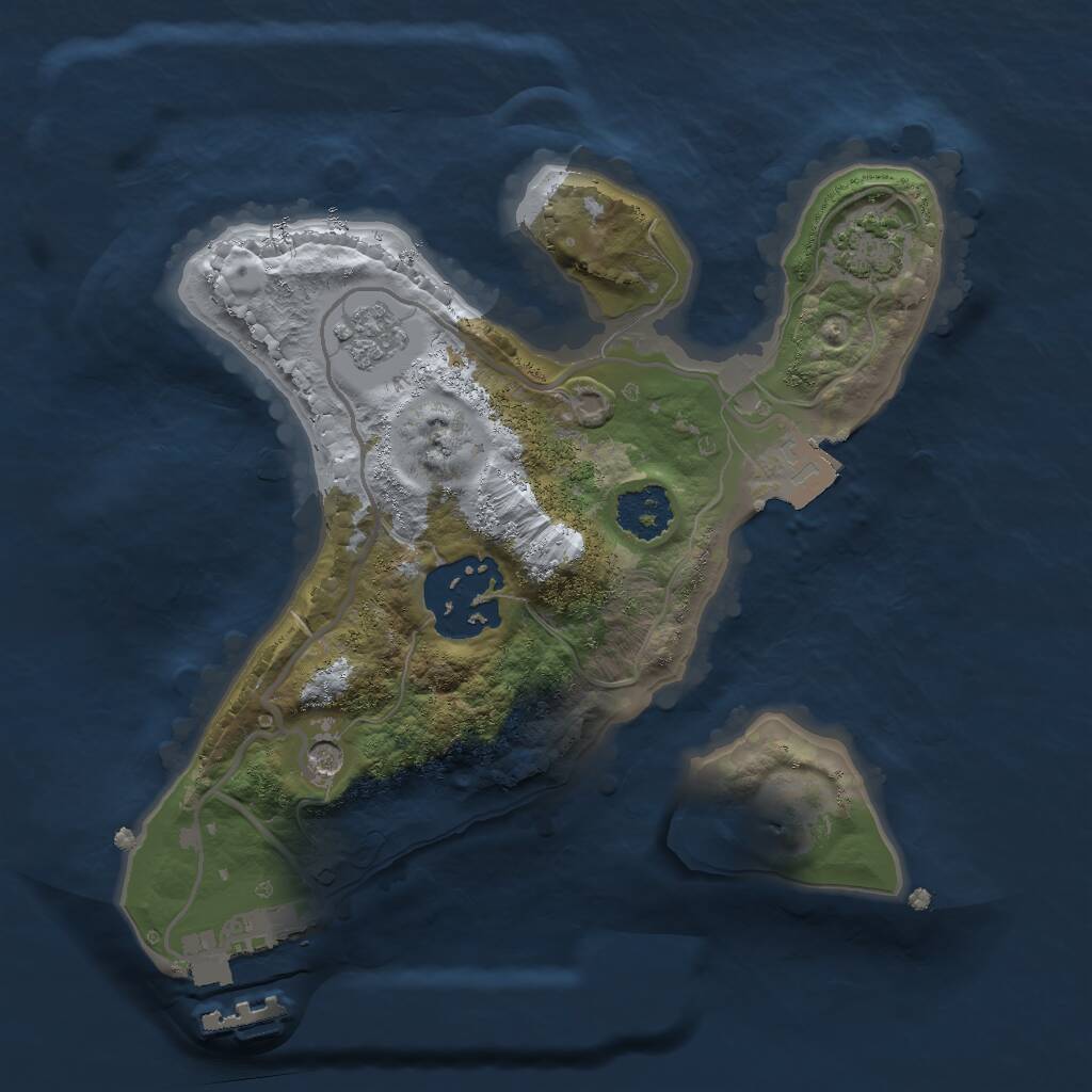 Rust Map: Procedural Map, Size: 2000, Seed: 1984383469, 6 Monuments
