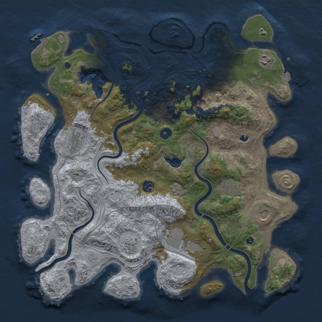 Rust Map: Procedural Map, Size: 4250, Seed: 2064329904, 13 Monuments