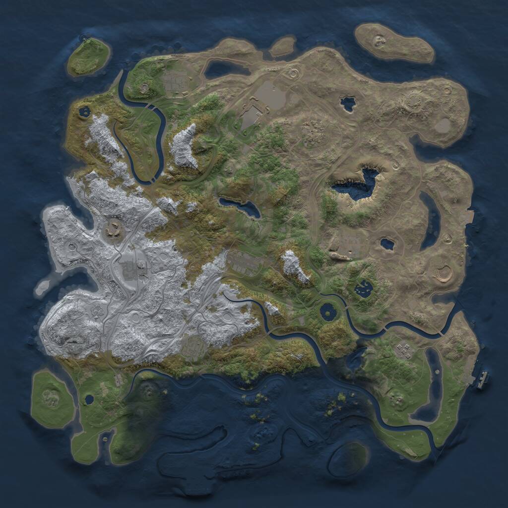 Rust Map: Procedural Map, Size: 4500, Seed: 1154650347, 17 Monuments