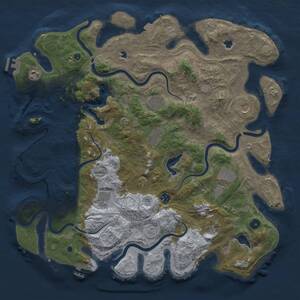 Thumbnail Rust Map: Procedural Map, Size: 4500, Seed: 1333097946, 15 Monuments