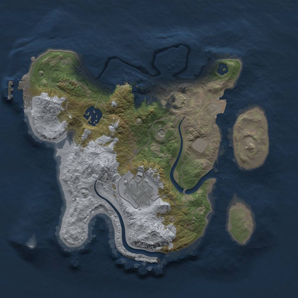 Rust Map: Procedural Map, Size: 2500, Seed: 1346999660, 6 Monuments