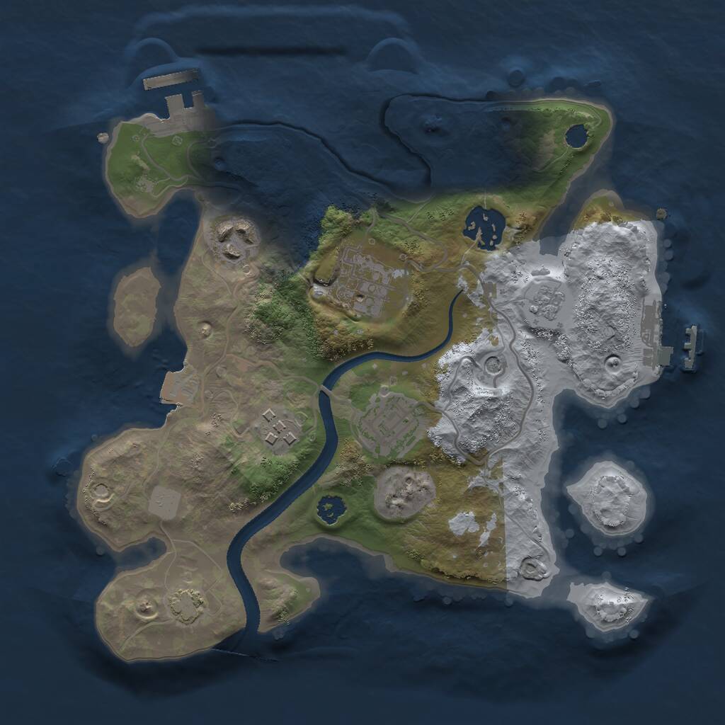 Rust Map: Procedural Map, Size: 2600, Seed: 786923085, 11 Monuments
