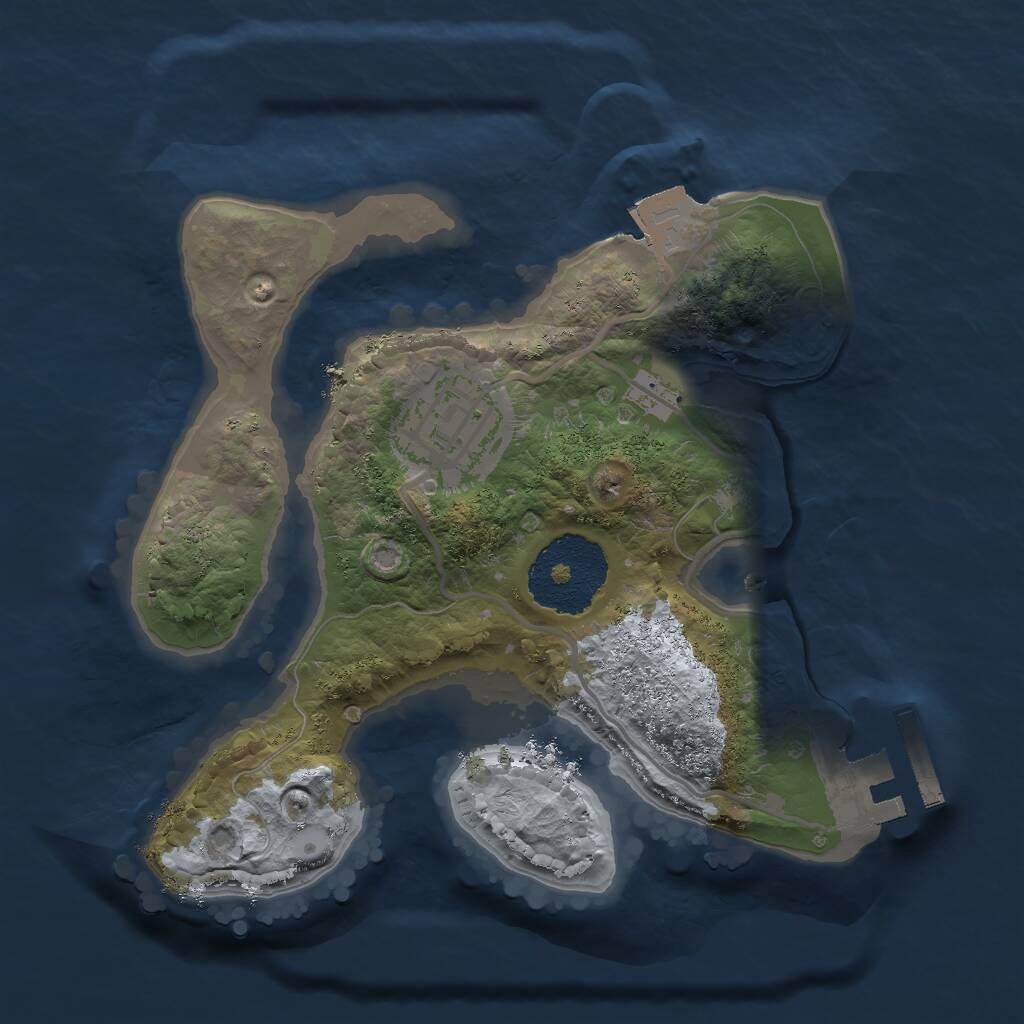 Rust Map: Procedural Map, Size: 2000, Seed: 171718, 3 Monuments