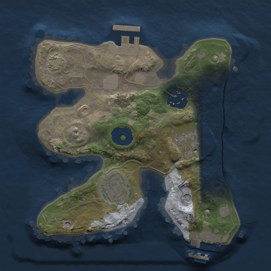 Rust Map: Procedural Map, Size: 2000, Seed: 1628485221, 8 Monuments