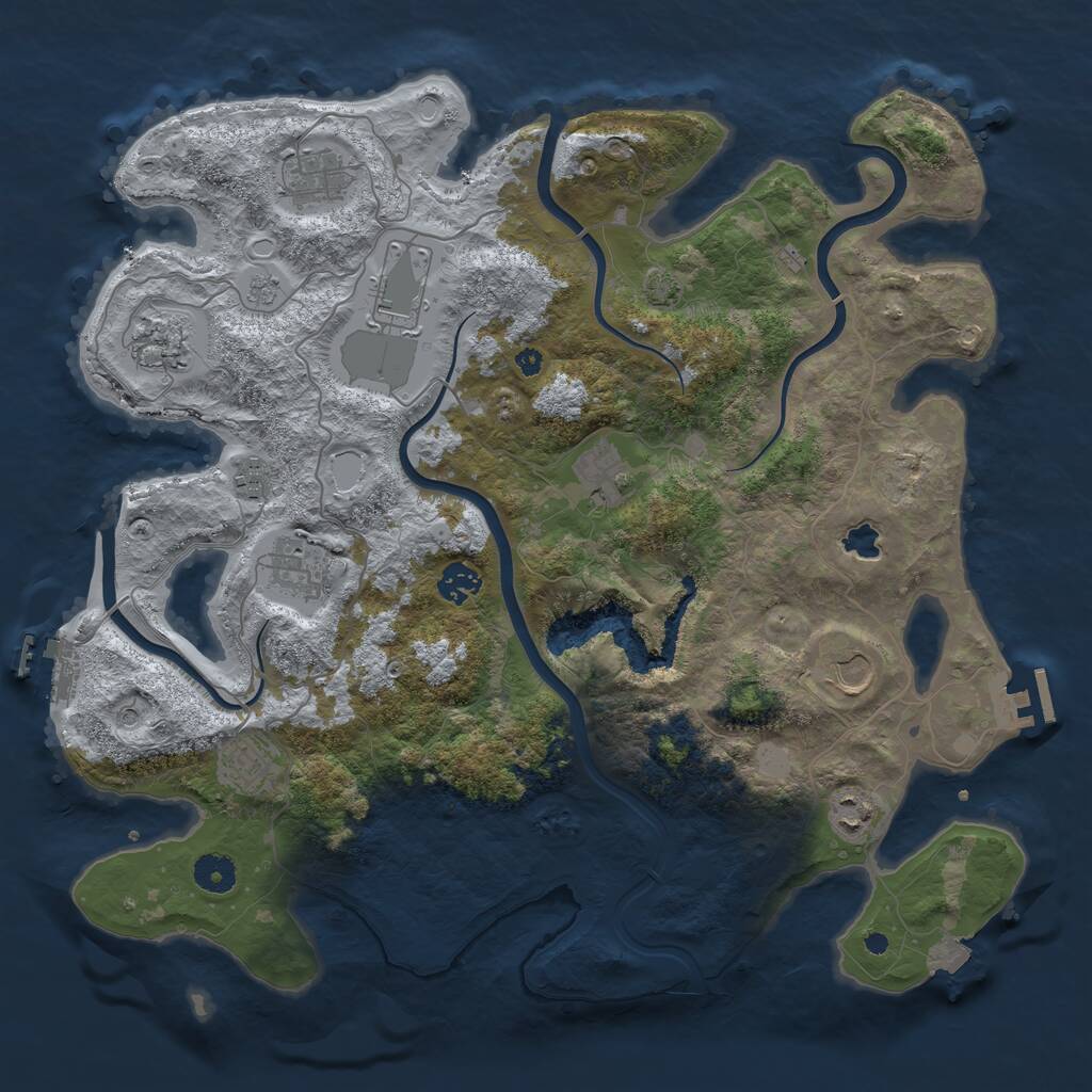 Rust Map: Procedural Map, Size: 4020, Seed: 977929940, 16 Monuments