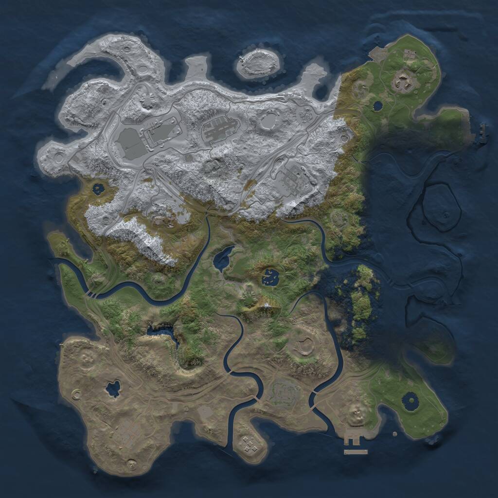 Rust Map: Procedural Map, Size: 4250, Seed: 1282928921, 16 Monuments