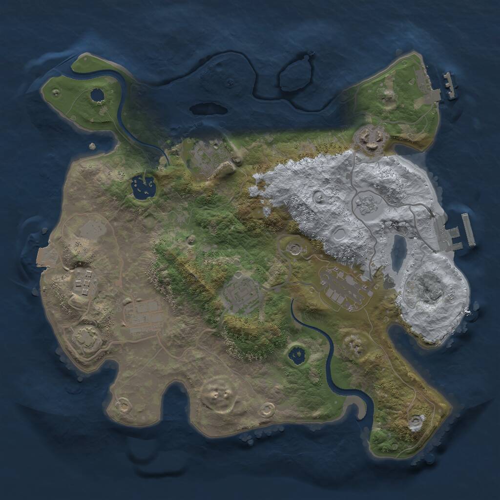 Rust Map: Procedural Map, Size: 3000, Seed: 692954201, 13 Monuments