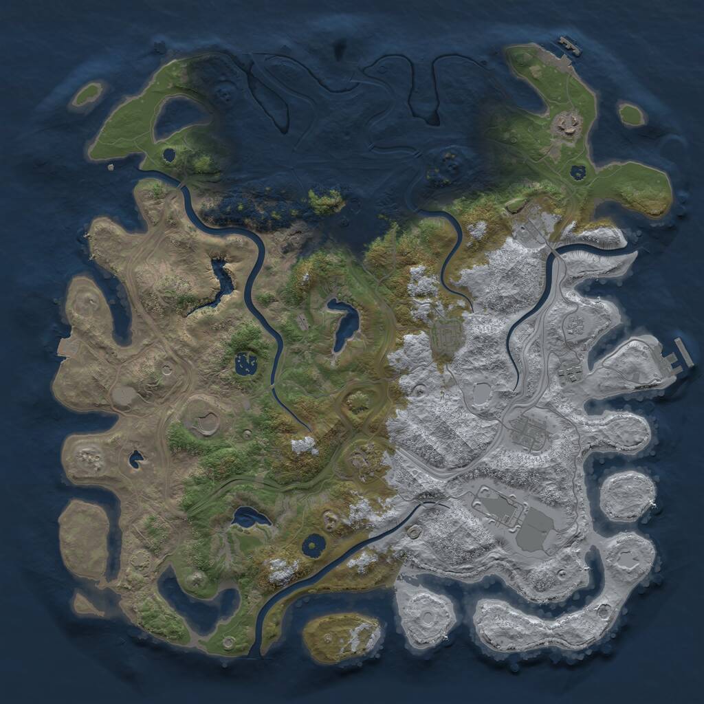 Rust Map: Procedural Map, Size: 4500, Seed: 131858675, 16 Monuments