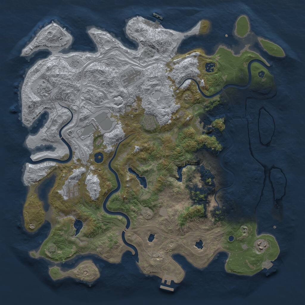 Rust Map: Procedural Map, Size: 4500, Seed: 1980, 15 Monuments