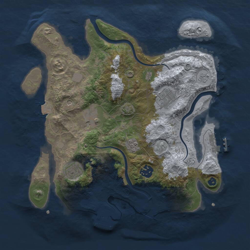 Rust Map: Procedural Map, Size: 3000, Seed: 356927352, 11 Monuments
