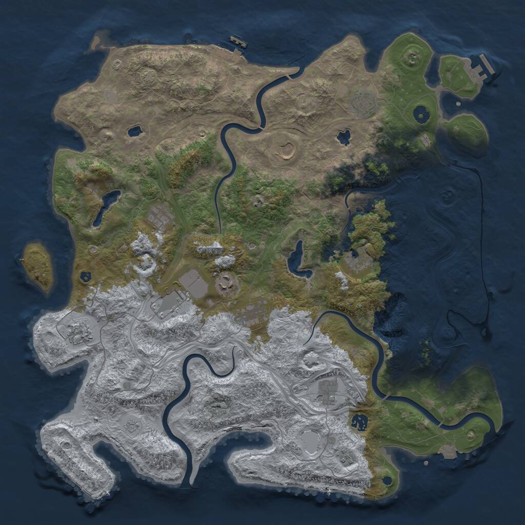 Rust Map: Procedural Map, Size: 4669, Seed: 2147483647, 17 Monuments