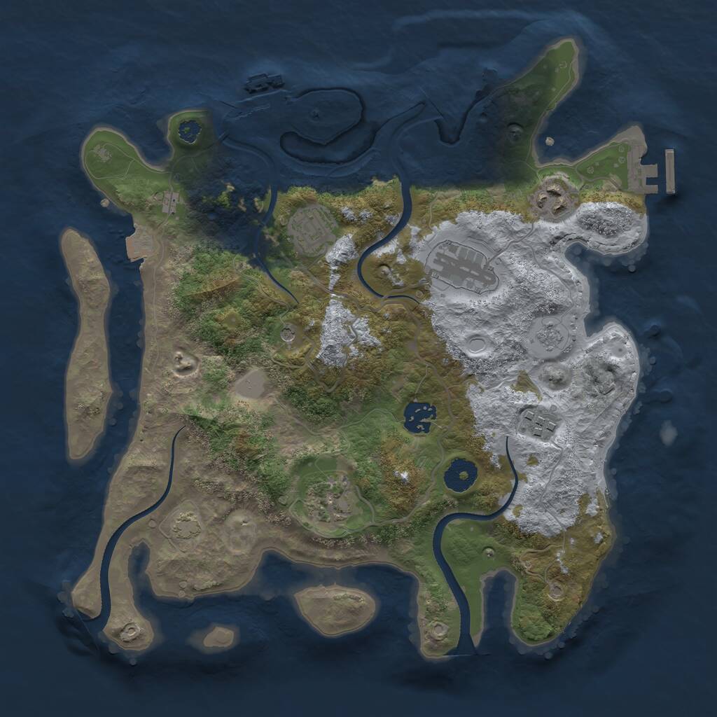 Rust Map: Procedural Map, Size: 3300, Seed: 800000, 12 Monuments