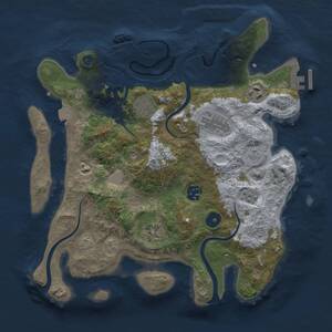 Thumbnail Rust Map: Procedural Map, Size: 3300, Seed: 800000, 12 Monuments